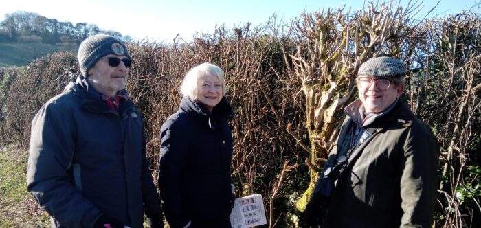 Dorset CPRE President, Kate Adie and Chair, Neil Matthews both joined John Calder on a frosty January 2024 morning to sample the delights of the GBDH survey process in Chilfrome near Maiden Newton