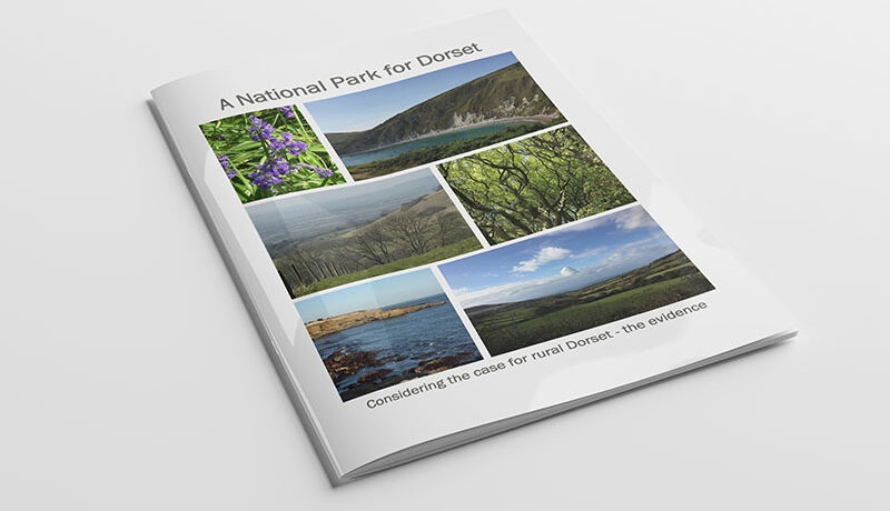 Cover page for report on A National Park for Dorset, considering the case for rural Dorset - the evidence