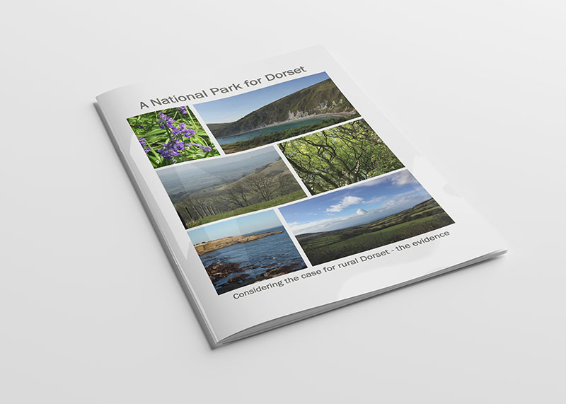 Cover page for report on A National Park for Dorset, considering the case for rural Dorset - the evidence